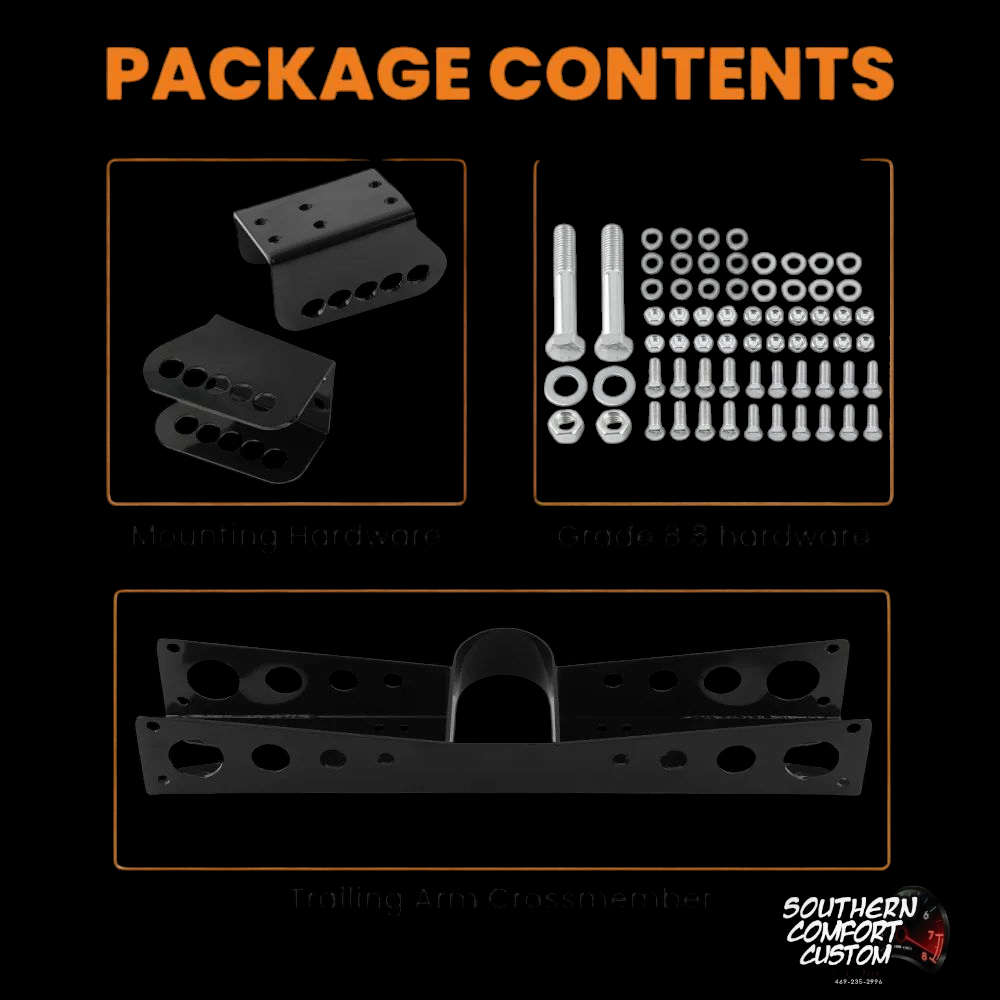Trailing Arm Cross Member Anti Squat Brackets Rear compatible for Chevy C10 compatible for GMC C15 1967-72