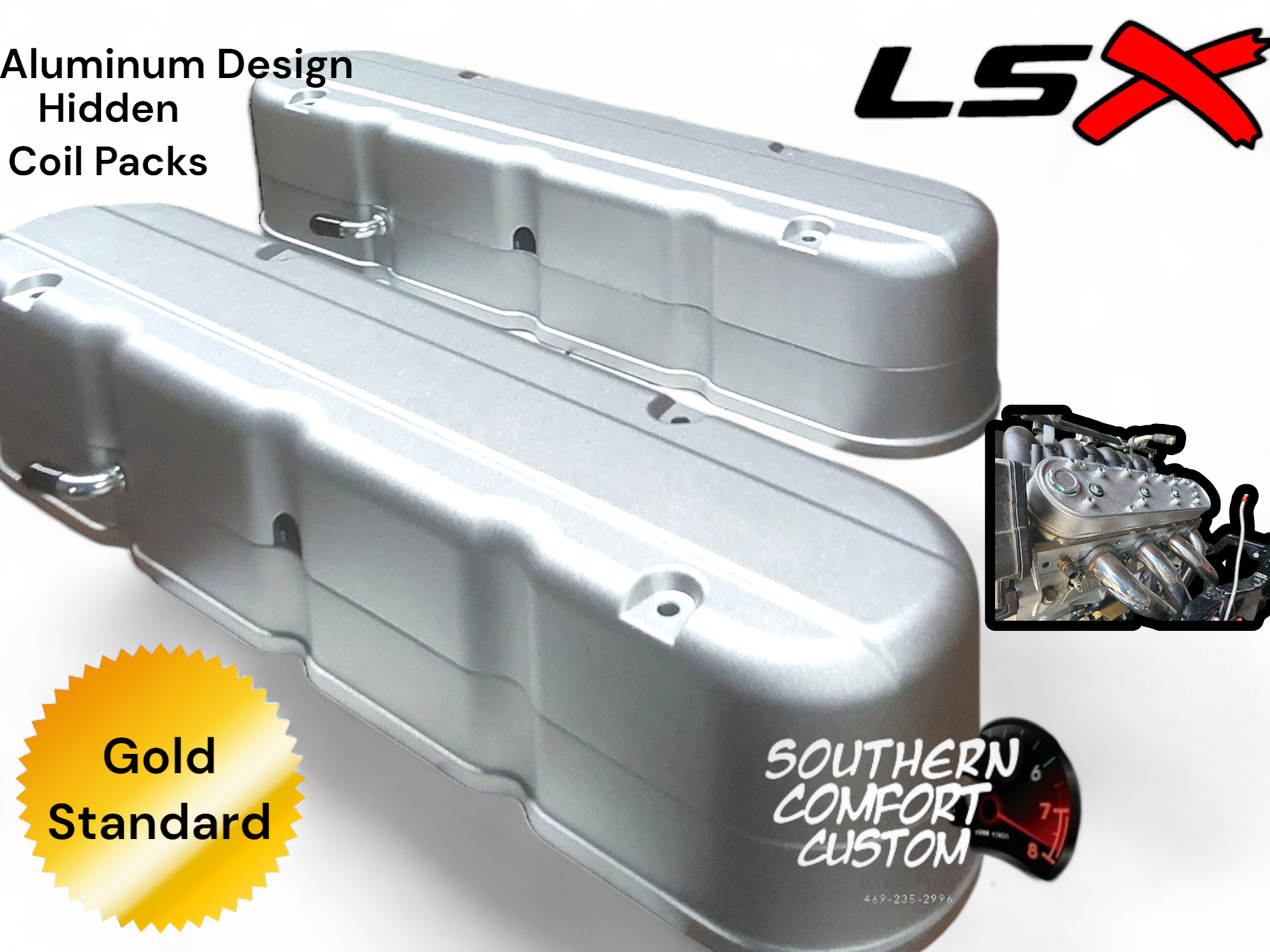 GM LS Valve Covers Concealed Coils -2 Piece Design - Satin Color Silver materials Aluminum
Applicable engine
LS1 LS2 LS3 LS6 293 325 364 376 427