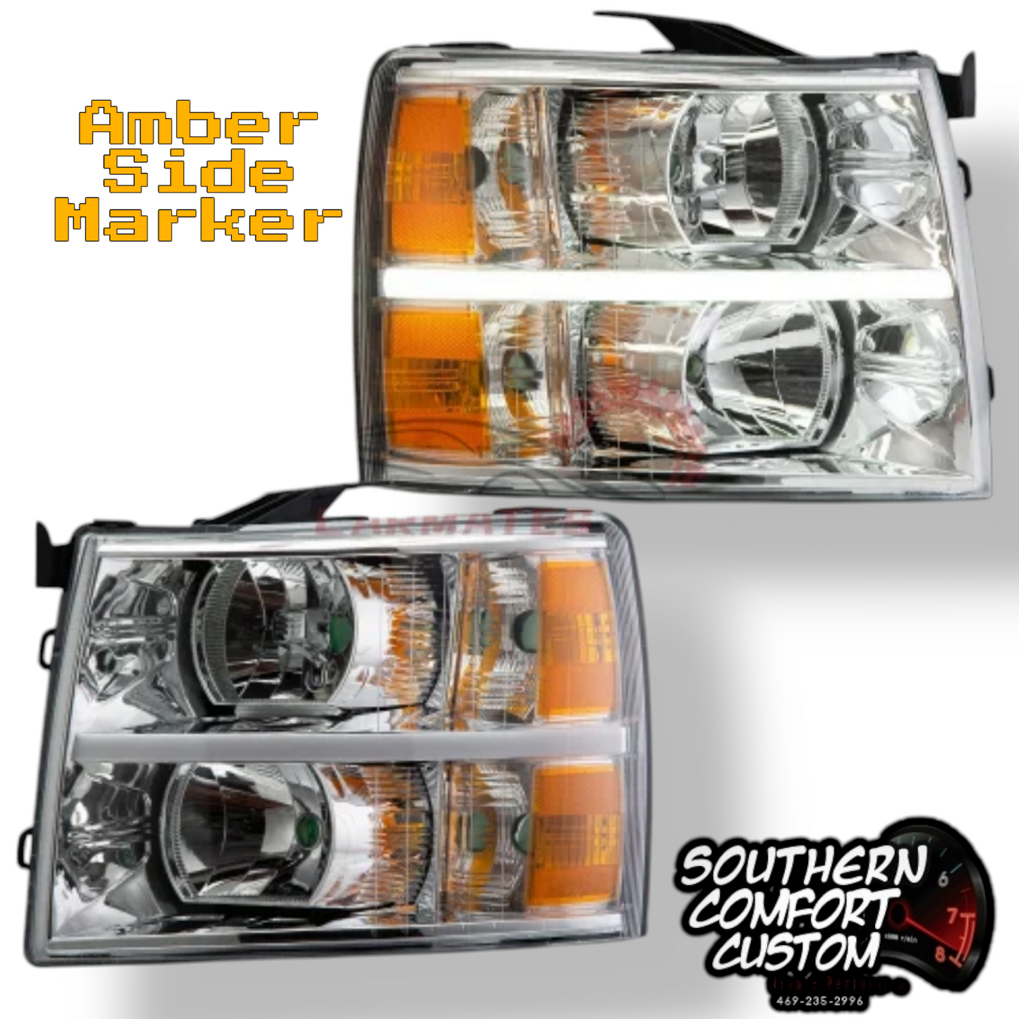 Headlights for 2007 - 2013 Chevrolet Silverado 1500
For 2012 - 2014 Chevrolet Silverado 2500
For 2007 - 2014 Chevrolet Silverado 2500 HD
Fo