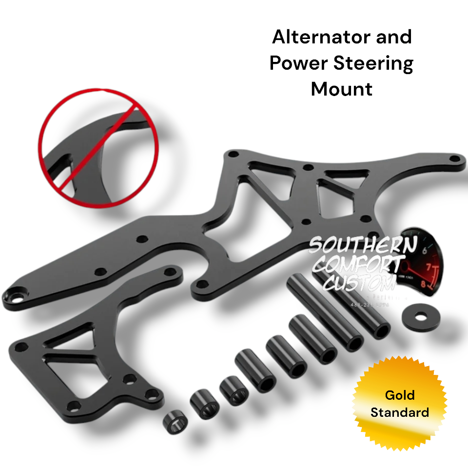 Power Steering Pump Bracket, LS Engine Bracket Serpentine Alternator Bracket Kit
--Condition: Brand New
--Color: Black
--Material: Aluminum
--Surface Finish: Anodized
--Placement on Vehicle: Driver Side (US)